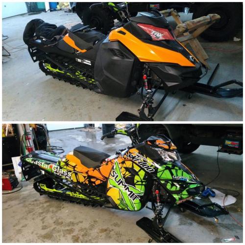 A Skidoo wrap - before and after